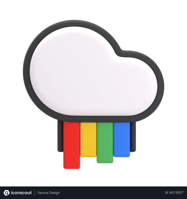 Free Rainy Rainbow  3D Icon