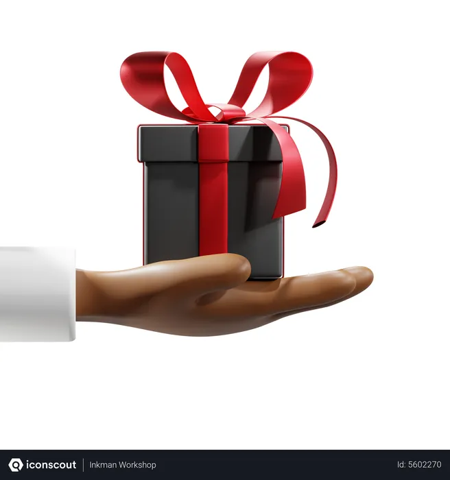 Free Receive Gift Box  3D Icon