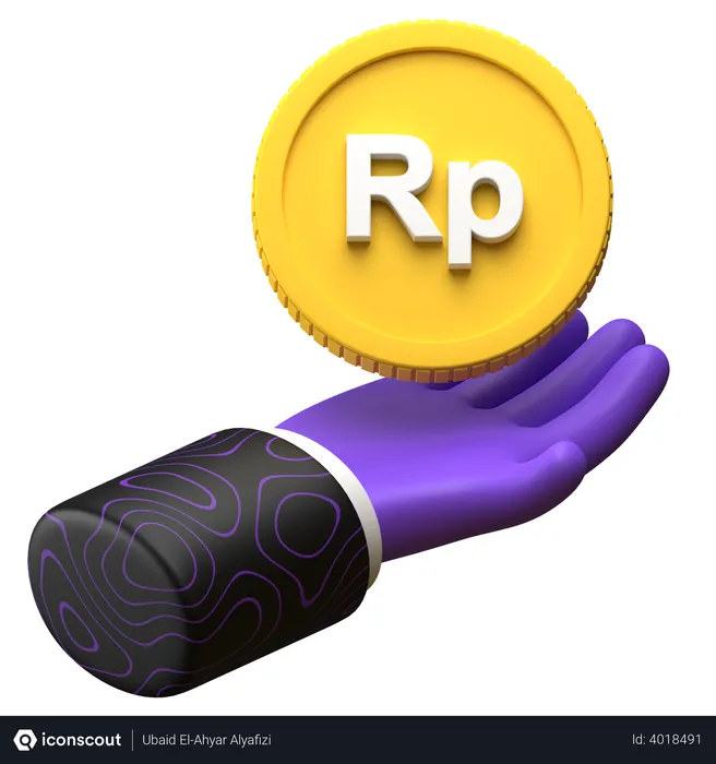 Free Receive Rupiah money  3D Illustration