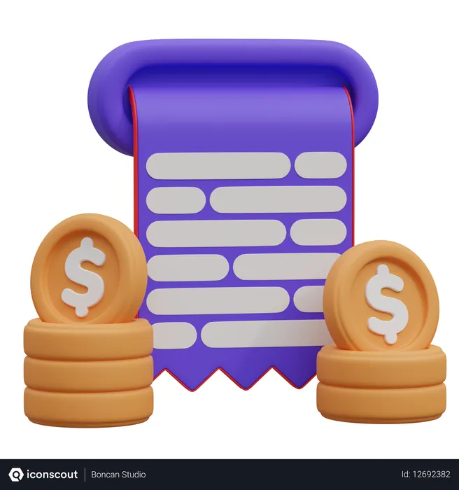 Free Reçu d'achat  3D Icon