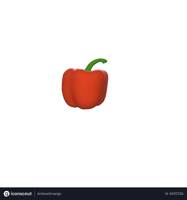 Free Red Pepper  3D Icon