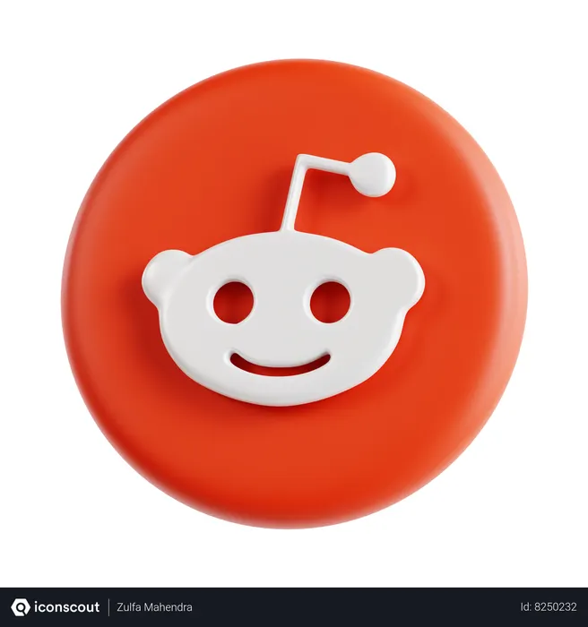 Free Reddit Logo 3D Icon download in PNG, OBJ or Blend format