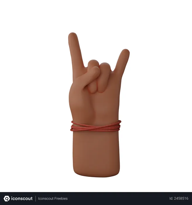 Free Rock and roll sign  3D Icon