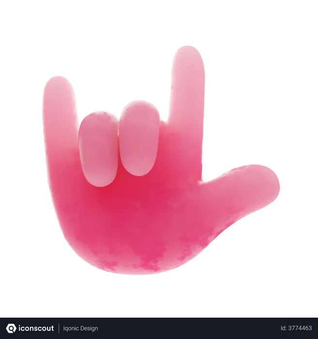 Free Rock hand gesture  3D Illustration