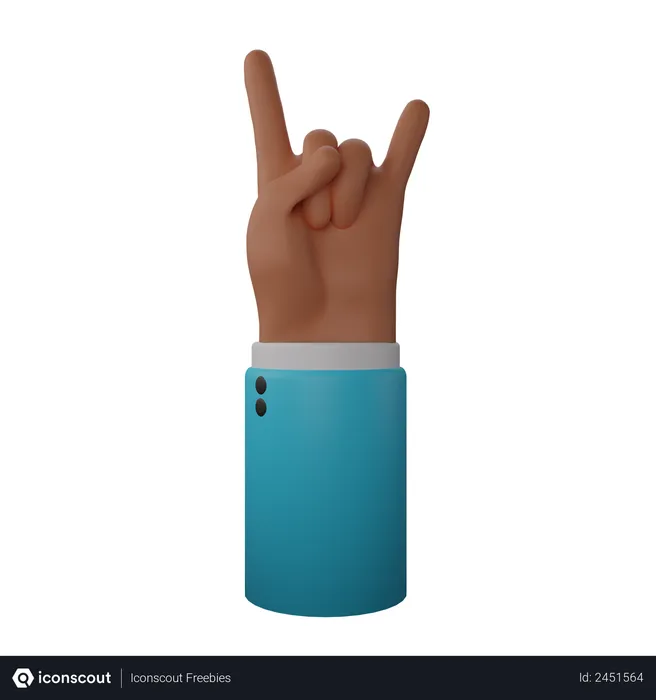 Free Rock N’ Roll Hand Sign  3D Illustration