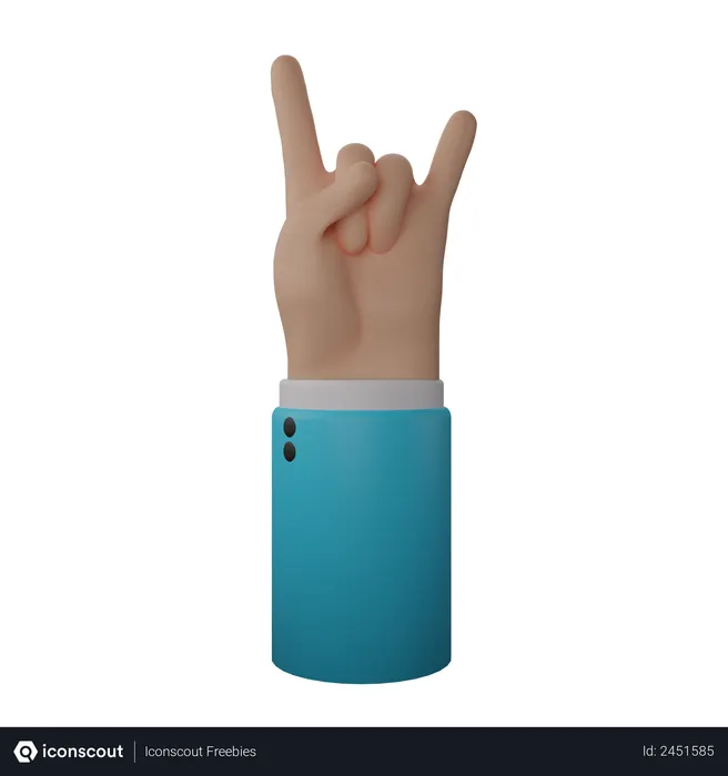 Free Rock N‘ Roll-Handzeichen  3D Icon