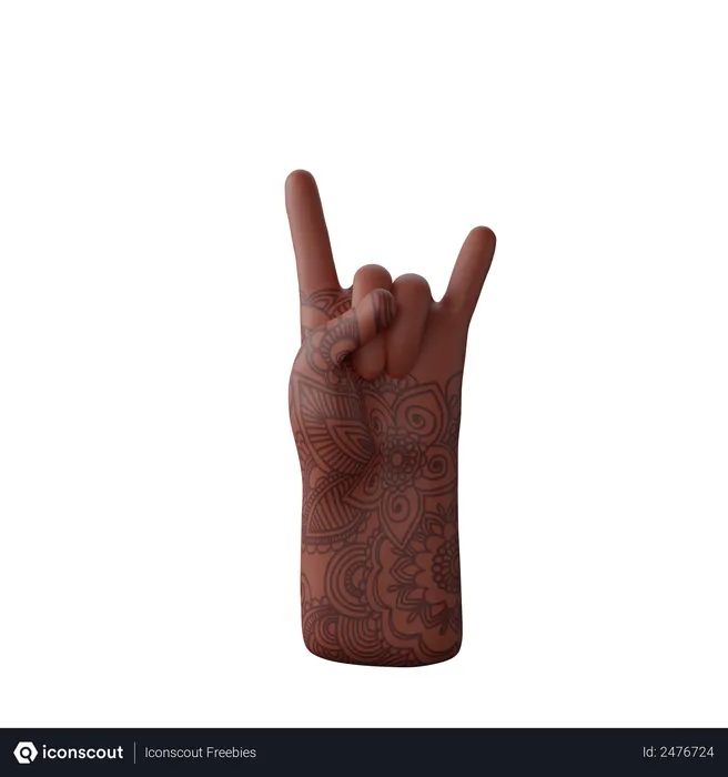 Free Rock N’ Roll Sign  3D Illustration