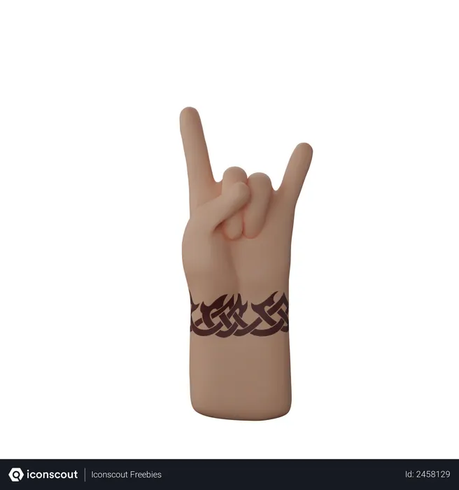 Free Rock N Roll Sign  3D Illustration
