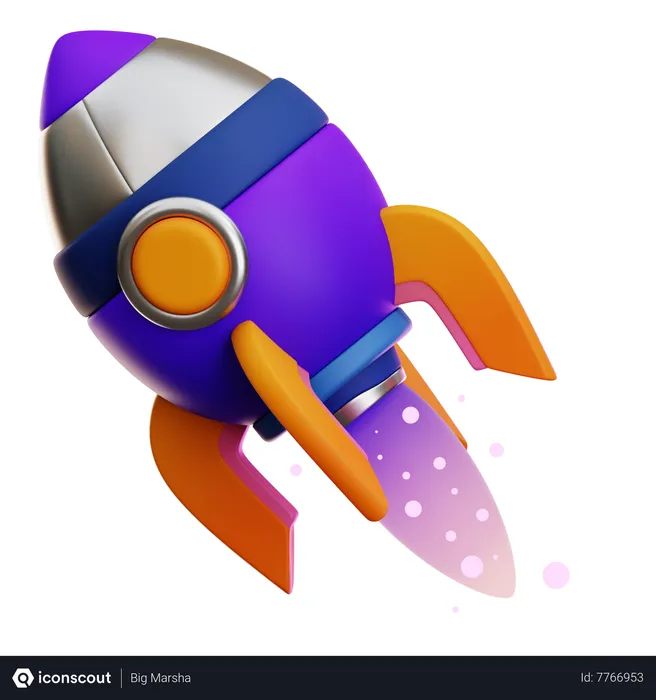 Free Rocket Spaceship  3D Icon