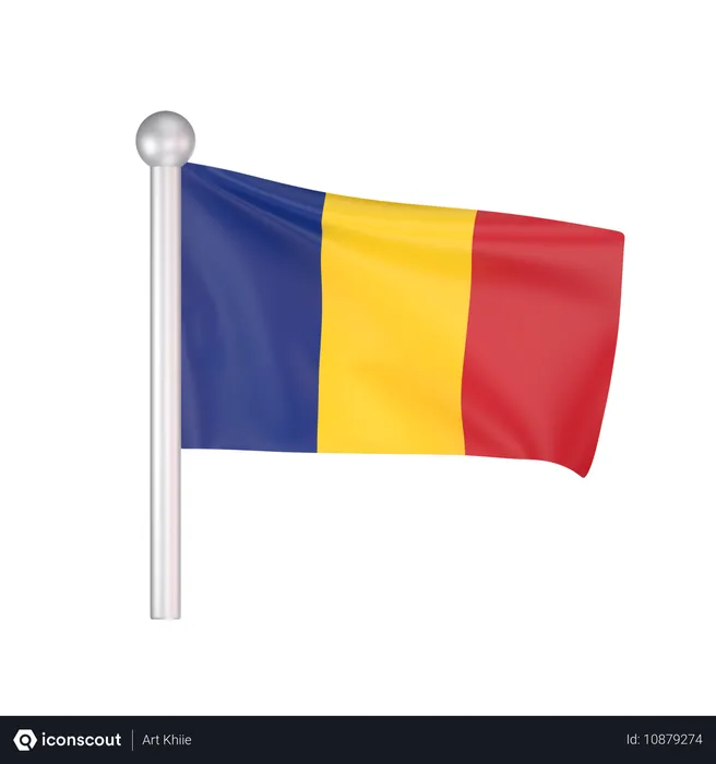 Free Romania Flag  3D Icon