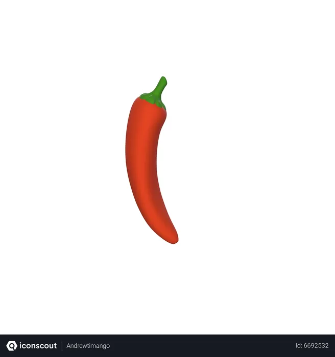 Free Rote Chili  3D Icon