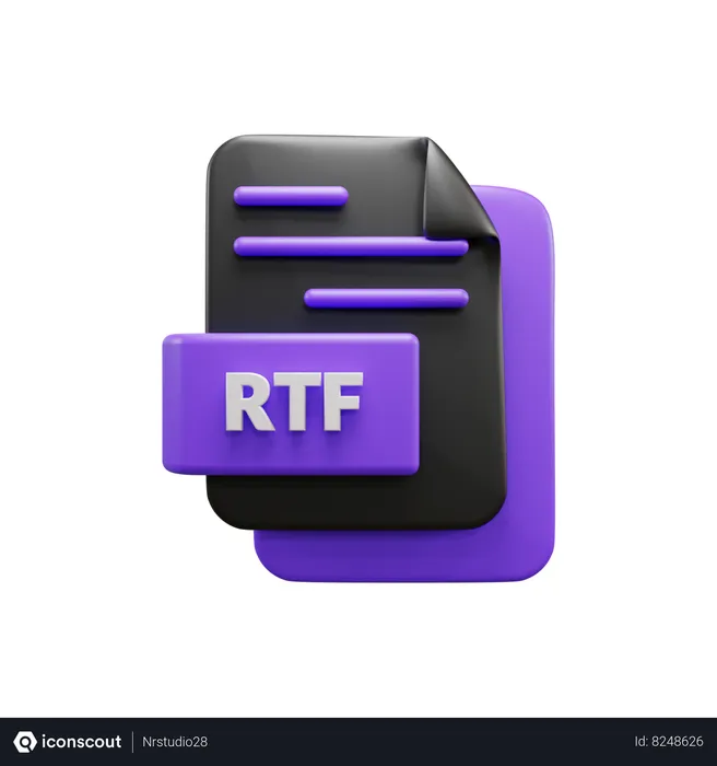 Free Rtf File  3D Icon