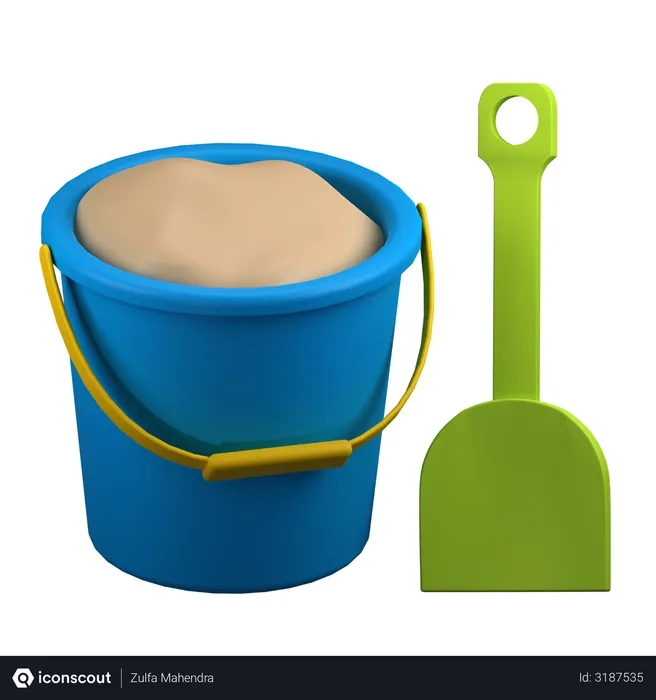 Free Sand Bucket  3D Illustration