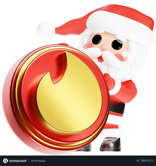 Free Santa Calus mit Weihnachts-Tinder Logo 3D Icon