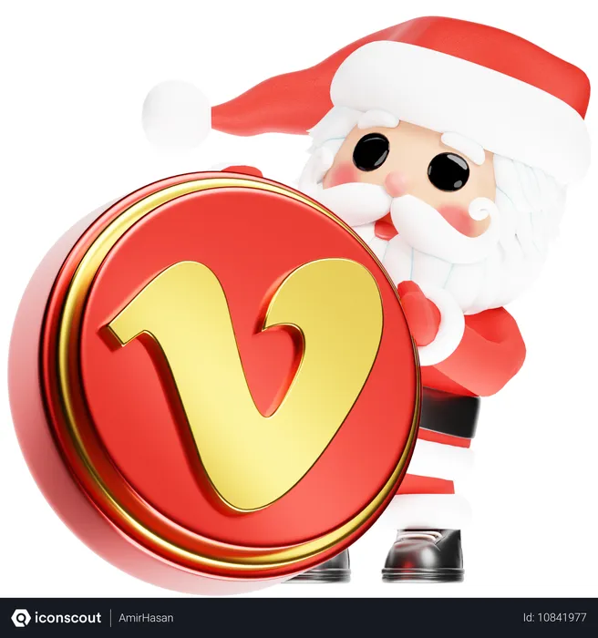 Free Santa Calus with Christmas Vimeo Logo 3D Icon