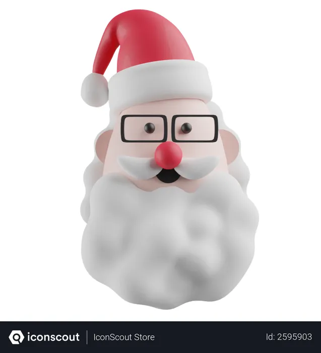 Free Santa head 3D Icon
