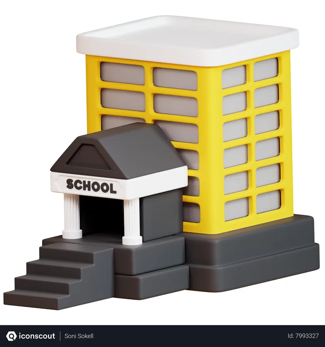 Free School Building  3D Icon