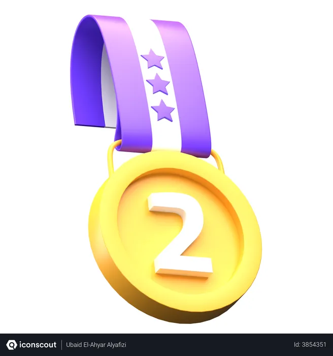 Free Second Place Medal  3D Illustration