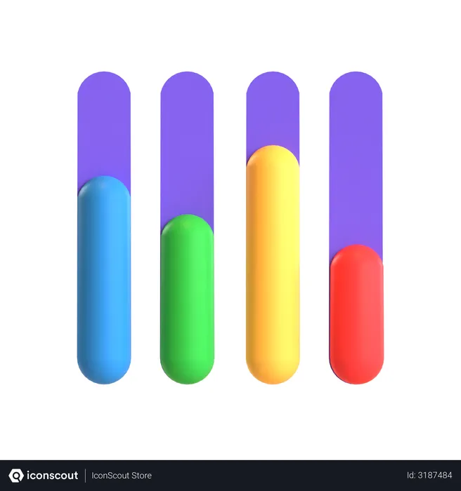 Free Segmented Bar Graph  3D Icon