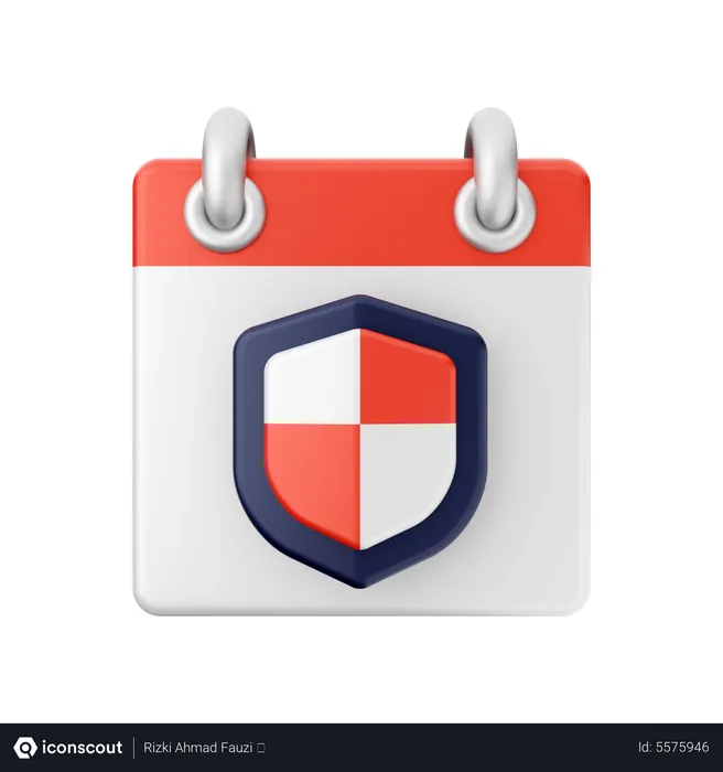 Free Shield Calendar  3D Icon