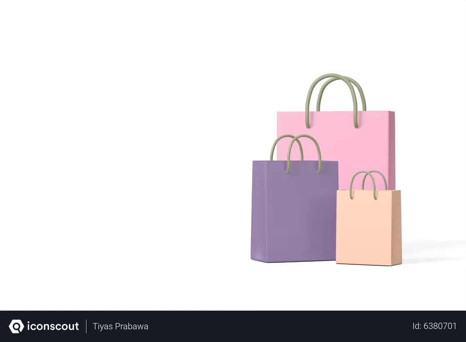 Free Shopping Bags  3D Icon