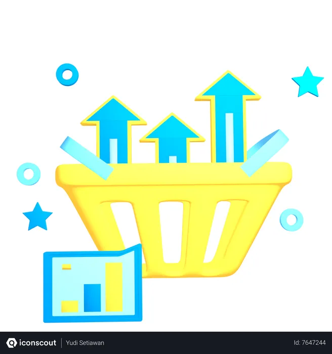 Free Croissance des achats  3D Icon