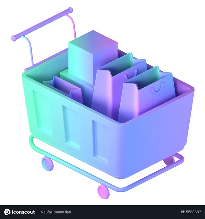 Free Shopping Trolley  3D Icon