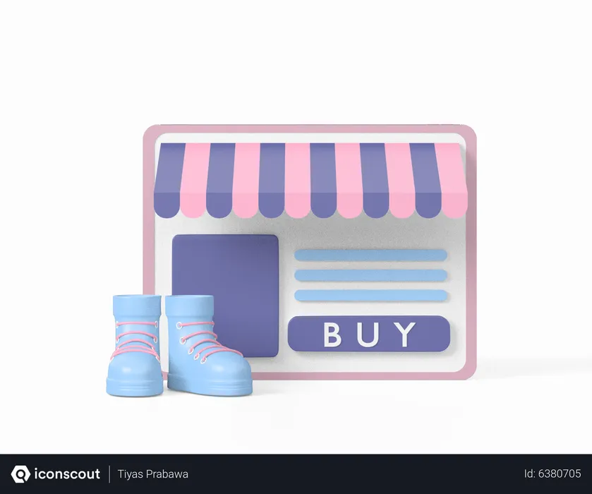 Free Shopping Website  3D Icon