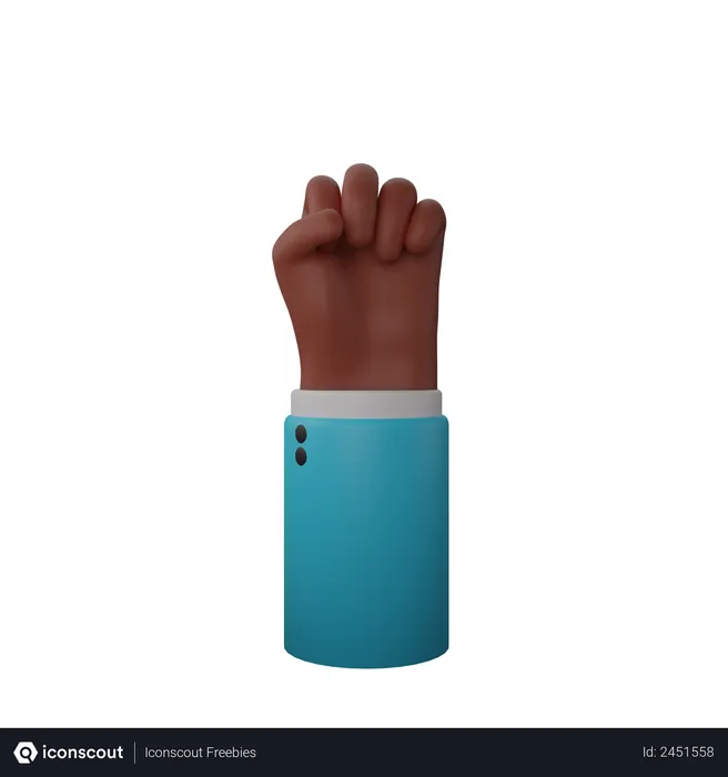 Free Signe de la main du poing de solidarité  3D Icon