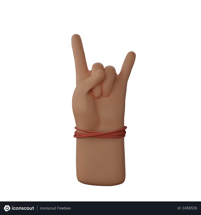 Free Signe de rock and roll  3D Icon
