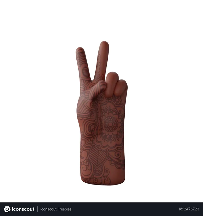 Free Signe de victoire avec la main  3D Icon