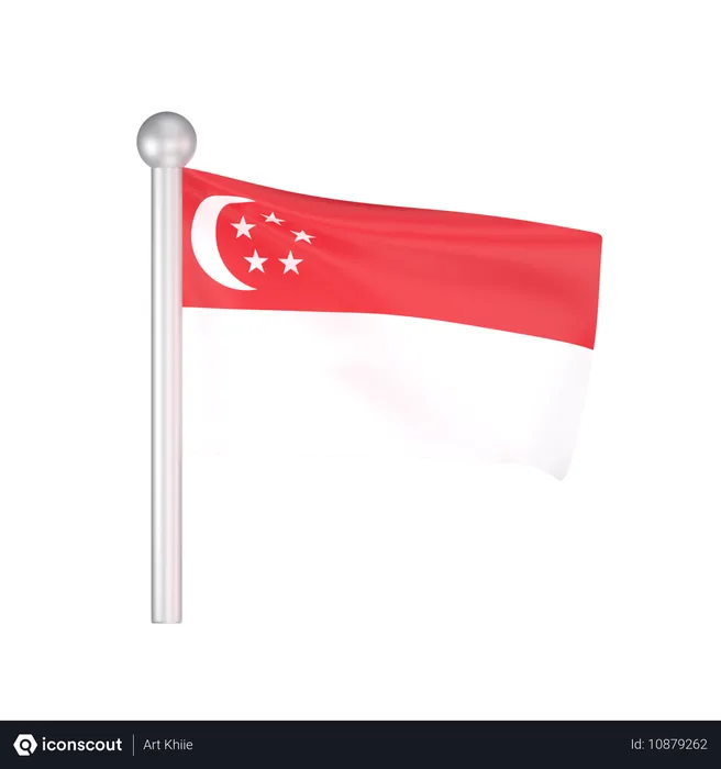 Free Singapur flagge  3D Icon