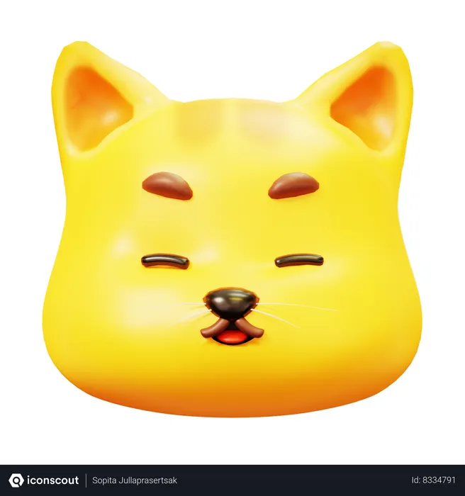Free Smiling Cat Emoji 3D Icon