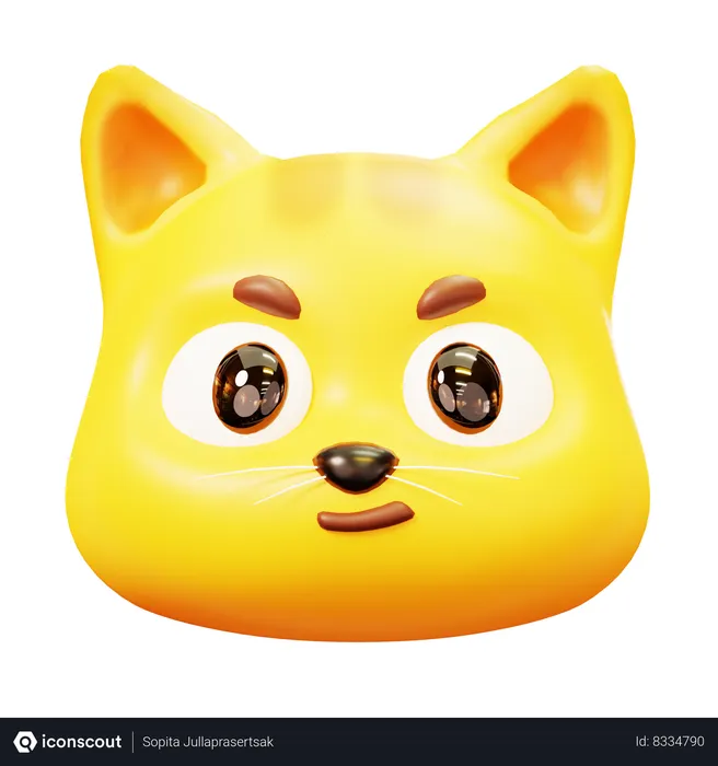 Free Smirking Cat Emoji 3D Icon