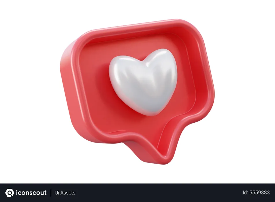 Free Social media love or heart emoji Logo 3D Icon