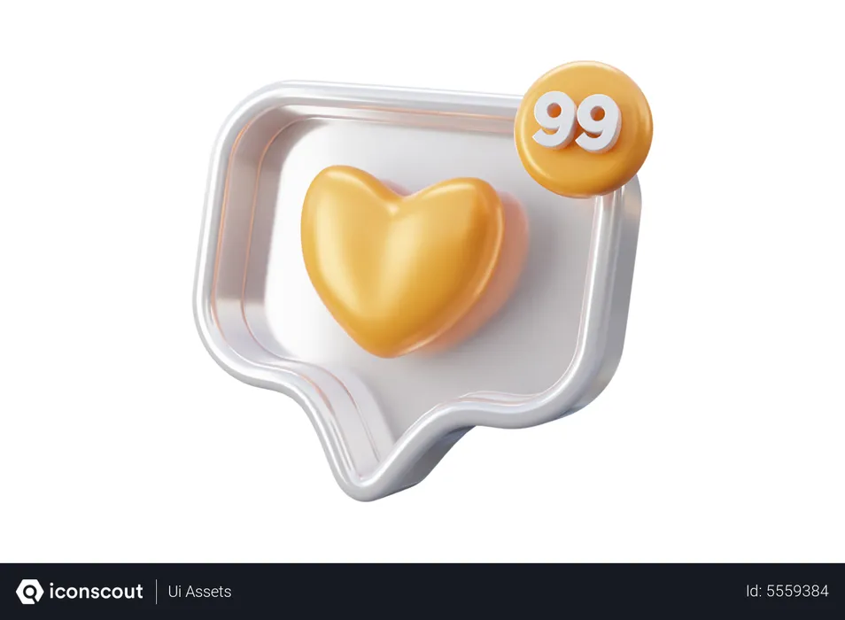 Free Social media white love emoji Logo 3D Icon