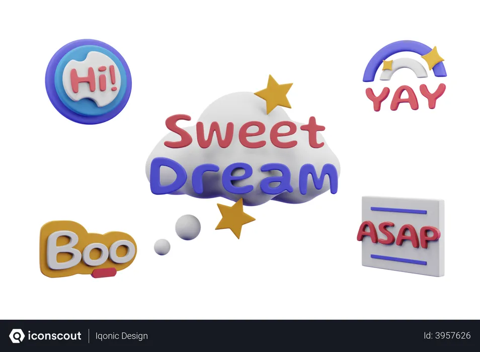 Free Social Slang  3D Illustration