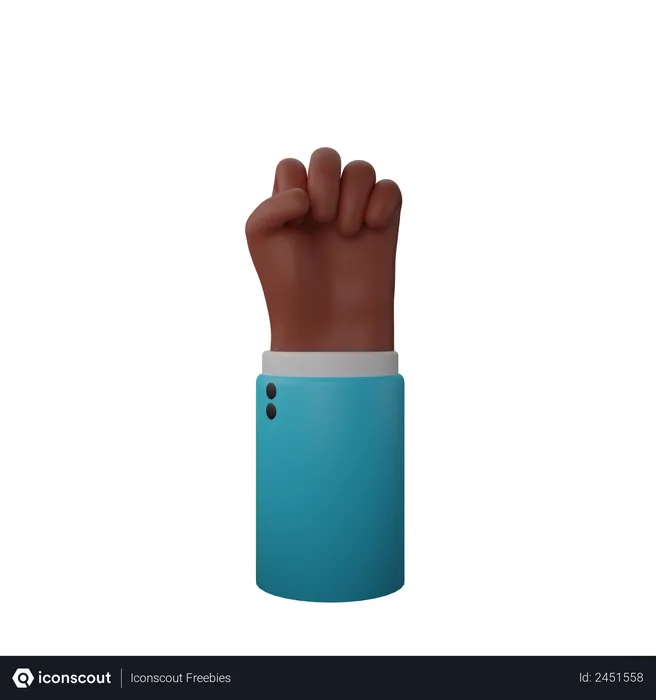 Free Solidarity Fist Hand Sign  3D Illustration