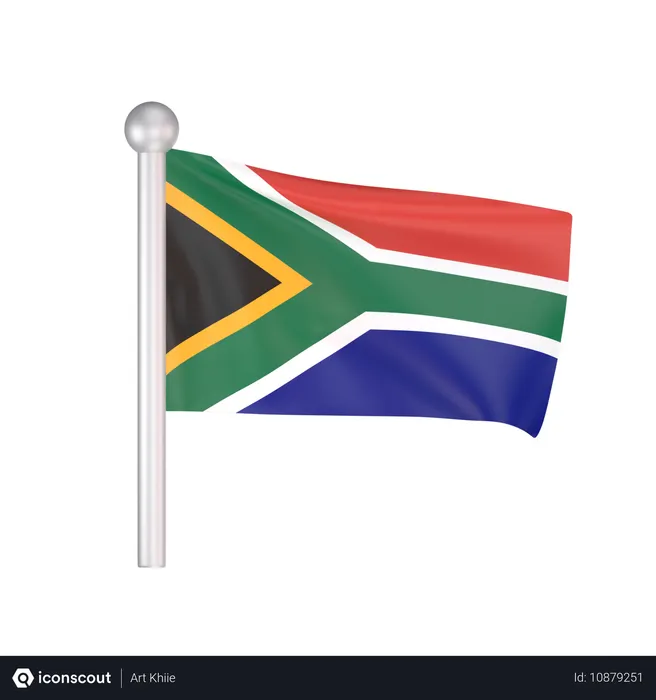 Free South Africa Flag  3D Icon