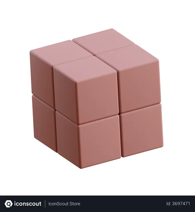 Free Stacked Cube  3D Icon