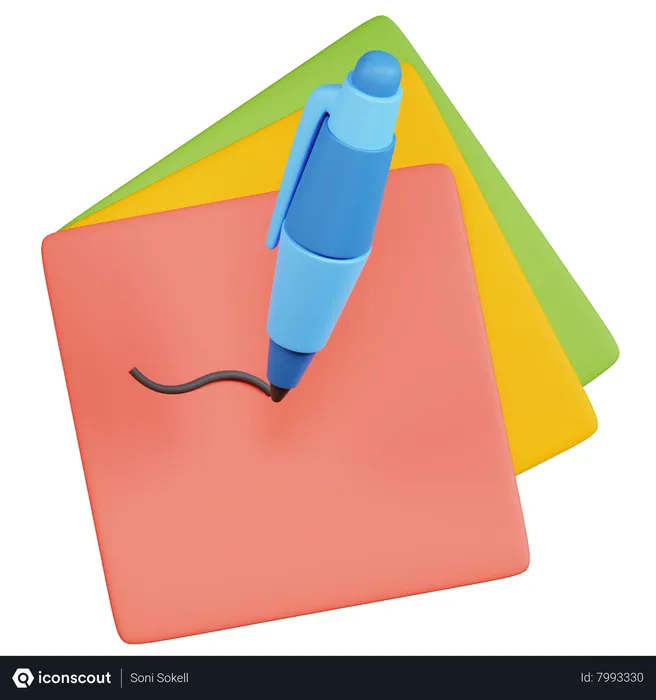 Free Sticky Note  3D Icon