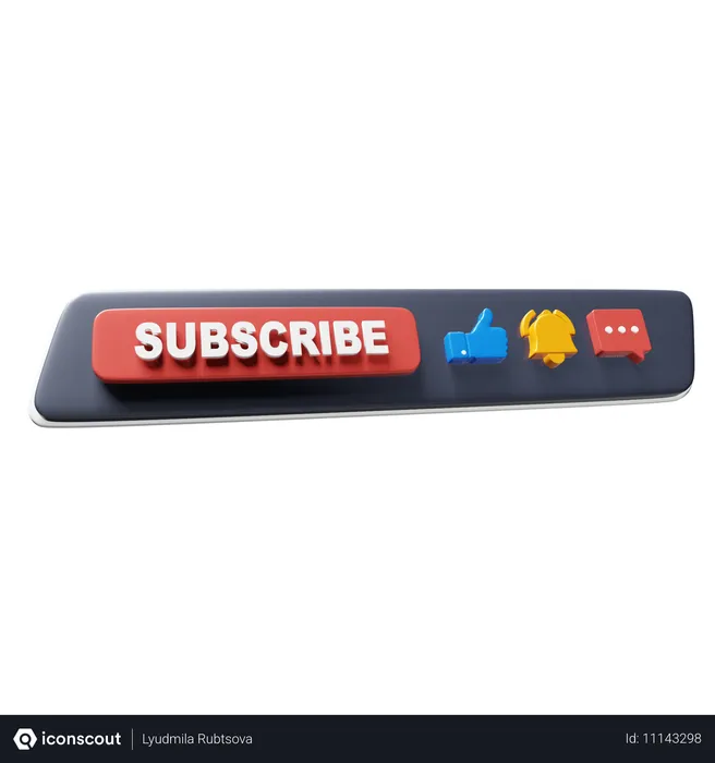 Free Free Subscribe, like, comment  3D Icon