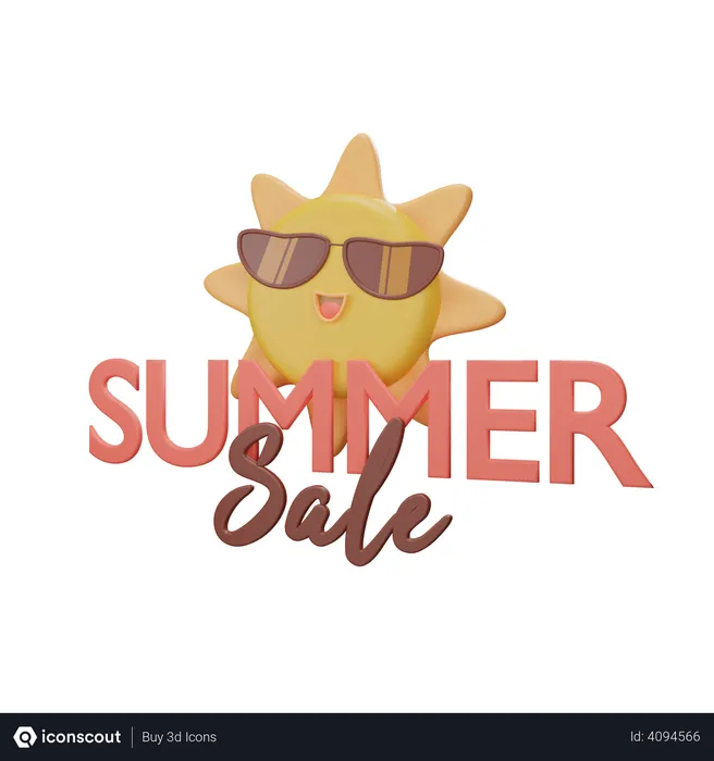 Free Summer Sale  3D Illustration
