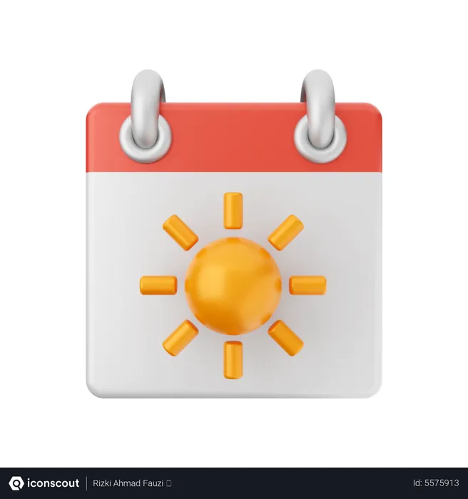 Free Sun Calendar  3D Icon