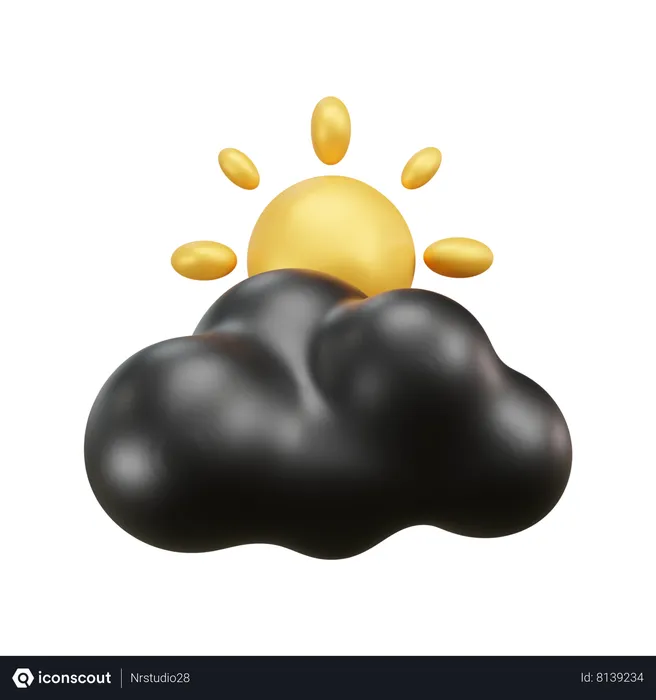 Free Sunny Cloud Weather  3D Icon