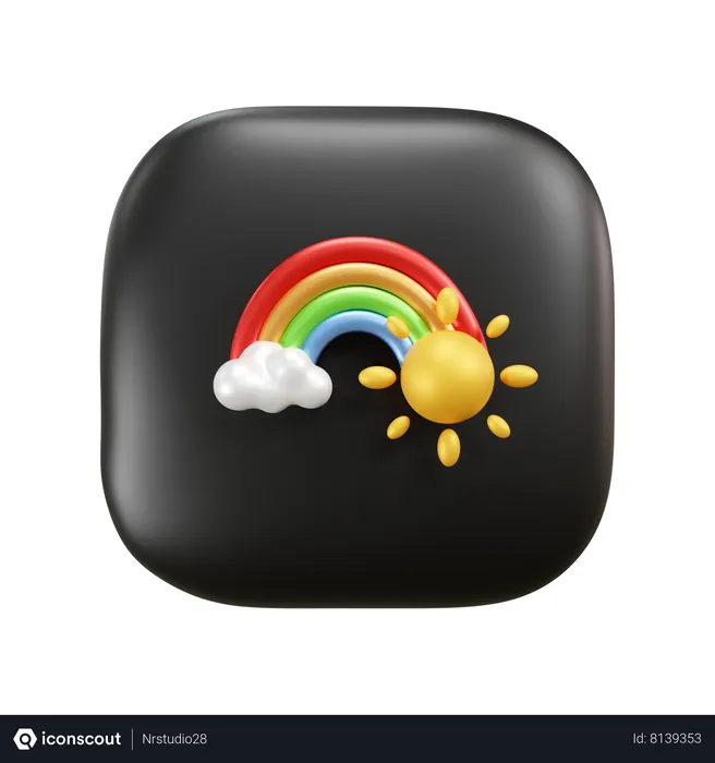 Free Sunny Rainbow Weather  3D Icon
