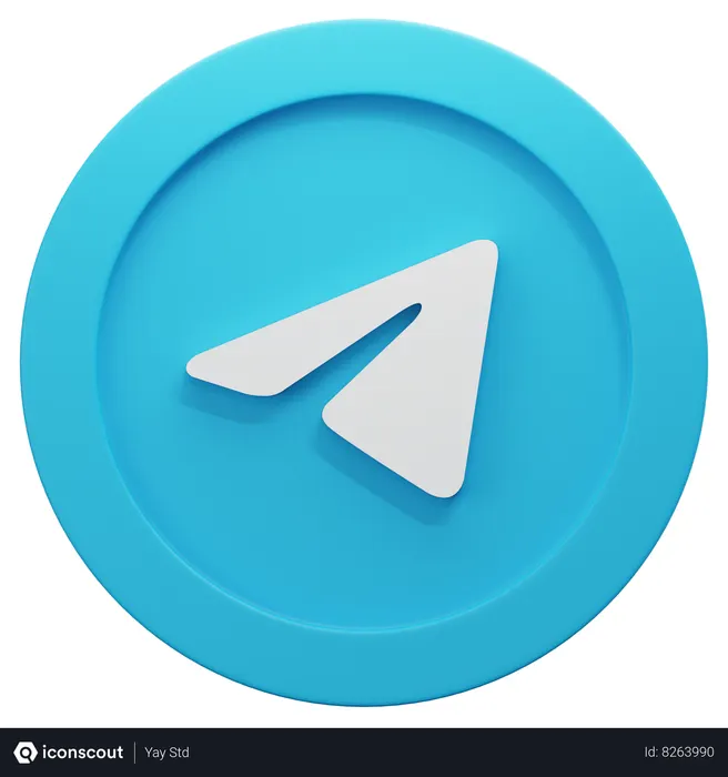 Free Telegram Logo 3D Icon