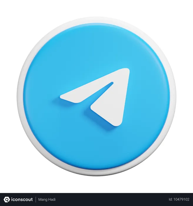 Free Telegram Logo 3D Icon