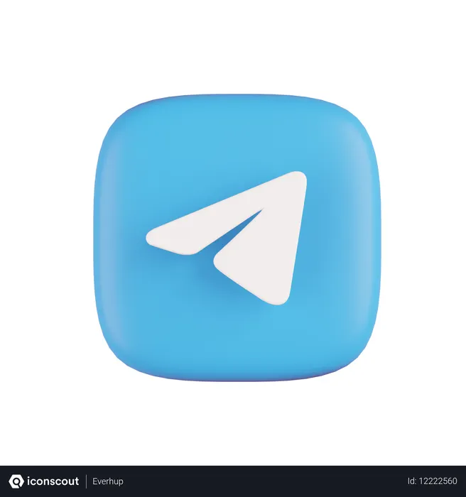 Free Telegram Logo 3D Icon