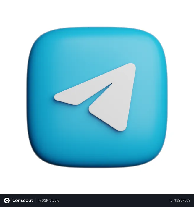 Free Telegram Logo 3D Icon